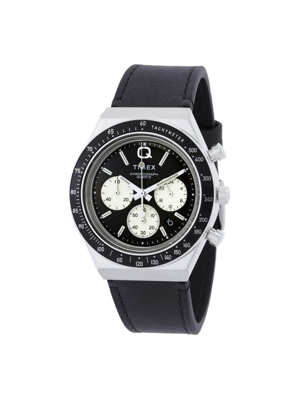 NWT Authentic Timex Q Chronograph Quartz Black Dial Men's Watch TW2V42700